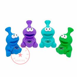 Colourful Frog Silicone Bong Pipes Kit Detachable Hookah Waterpipe Bubbler Glass Philtre Nineholes Bowl Portable Herb Tobacco Cigarette Holder Smoking Handpipes