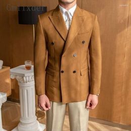 Men's Jackets Japanese High-end Suit Korean Version 2024 Business Casual Slim Coat Wedding Dress Aesthetic Chic