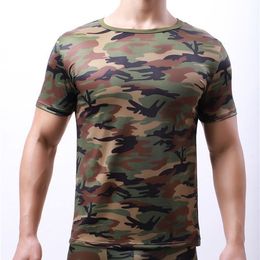 Camouflage T shirt Fashion Print Camouflage Short Sleeve Ice Cool Silky Summer Men Quick Dry Round Neck Short Sleeve