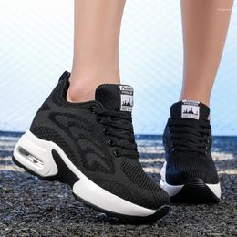 Walking Shoes Inner Heightening Sneaker Female Spring Ladies Platform Casual Breathable Mesh Travel