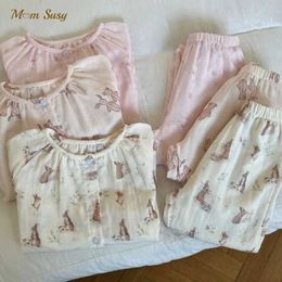 Pyjamas Baby girl boy bamboo cotton Pyjama set cartoon baby Pyjamas baby home set breathable baby clothing 1-10Y d240515