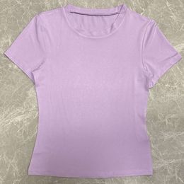 Camicia da base di design Spring e t-shirt pullover slim a colore solido autunnale Womens Topspring e Topt di fondo con corto sottile in autunno 6n7x