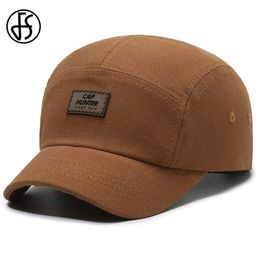 Ball Caps FS Black Brown Short Visor Baseball Caps For Men Vintage Cotton Brand Designer Women Hat Streetwear Hip Hop Cap Bones Masculinos Y240507