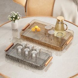 Tea Trays Tray Cup Drain With Plastic Camping Tray. Transparent Holder Picnic 1pc Living Household And Room
