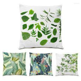 Pillow Cover 45x45cm Polyester Liene Simple Home Decor Printed Line Beautiful Custom Office Leaf Throw Pillows Solid Soft E1275