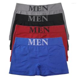 Underpants 3Pcs Men's Panties Underwear Boxers Breathable Mid Waist Man Boxer Solid Comfortable Male Large Size Shorts