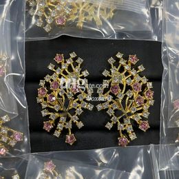 Designer Women Earrings Sparkly Crystal Plush Earrings Trendy Diamond Eardrops Dangler With Gift Box