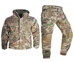 Gym Clothing Men039s Winter Jackets Pants Fleece Warm Hooded Coats Military Tactical Jacket Parkas Thick Thermal Windbreaker U6641262
