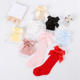 Kids Socks Midtown baby girl knee high socks soft long socks thin breathable mesh socks with a bow suitable for baby leg warmth for ages 0-3L2405
