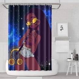 Shower Curtains Africa American Black Women Girl Print Curtain Home Decoration