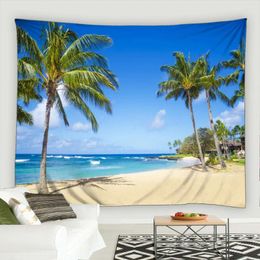 Tapestries Ocean Landscape Tapestry Seaside Beach Summer Tropical Palm Tree Nature Scenery Living Room Background Dormitory Mural
