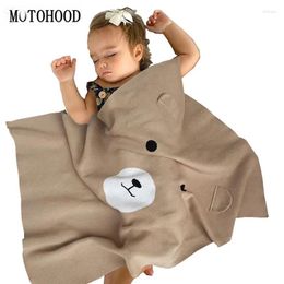 Blankets MOTOHOOD Born Knitted Baby Blanket Cute Bear Kids For Children Swaddle Wrap Soft Toddler Sofa Crib Bedding Quilt
