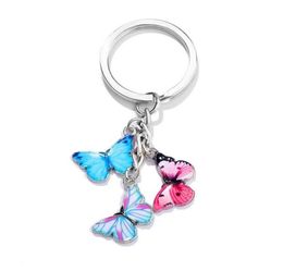 Fashion Colourful Enamel Butterfly Keychain Insects Car Key Women Bag Accessories Jewellery Gifts6000008