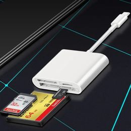 2024 3-in-1 Type C Adapter TF CF SD Memory Card Reader USB C Card Adapter For Macbook Huawei Samsung Xiaomi OTG Writer Compact Flash for