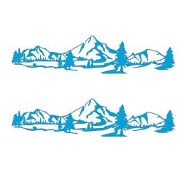 Stickers 2pcs Long Waterproof Vinyl Graphic Gift SUV Car Side Body Sticker Mountain Forest DIY Decoration Stylish Durable Camper Van