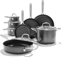 Cookware Sets Softworks 13 Piece Pots And Pans Set 3-Layered German Engineered Nonstick Coating Frypans Saucepans Saute Pan Stockpot