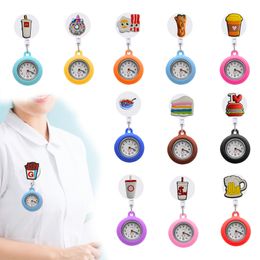 Pocket Watch Chain Food Clip Watches Nurse Glow Pointer In The Dark Brooch Pin-On Fob For Medical Workers Sile Drop Delivery Ot492