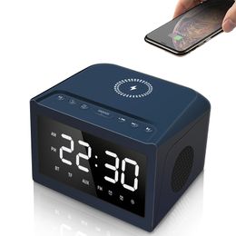 Wireless charging Bluetooth speaker, three in one multifunctional clock, alarm clock, wireless charging Bluetooth speaker, dual speakers