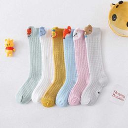 Kinder Socken Frühlings- und Sommer Kindermädchen Baby Bein warme Knie -Hoch Socken Baumwollnetz Socken Kinderkleidung Unisex Childrens Cartoon Sockensl2405