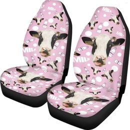 Car Seat Covers Cute Pink For Women Funny Cow Print Easy To Install Soft Universal Fit Automotive