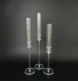 Candle Holders 1 Set 3 Pieces Of Acrylic Candlestick Center Decoration Road Lead Wedding Props Christmas Decora8984108