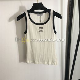 Women Sleeveless Tanks Top Designer Embroidered Sport Tops Quick Drying Vest Elastic Knitted Tees