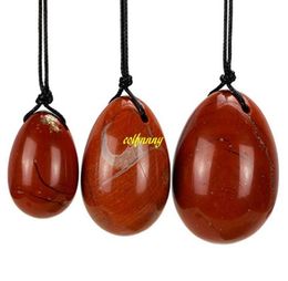 3pcs Natural Red Jasper Yoni Egg Jade Eggs For Women Kegel Exercise Tighten Vaginal Muscle Ben Wa Massage Ball4267757