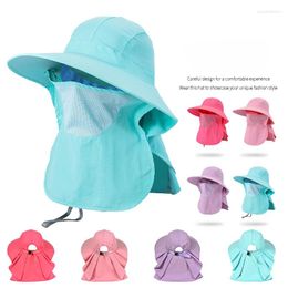 Wide Brim Hats Summer Hat Women Outdoor Cycling Sunshade Face Mask Breathable Sunscreen Sun Casual Visor Uv Protection