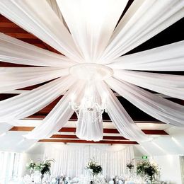 Curtain White Ceiling Drapes 5ftx10ft Wedding Arch Fabric Sheer Curtains Chiffon Draping For Weddings Ceremony Birthday Party Decoration