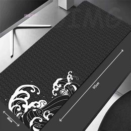 Pads Wrist Rests Wave Design Large Gamer Keyboard Desktop Rug Natural Rubber HD Desktop Company Gift J240510