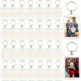 Frames 30pcs Acrylic Po Frame Keychain Transparent Insertion Blank With Open Ring Gift