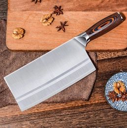8inch Stainless Steel Meat Cleaver Chinese Chef Knife Butcher Chopper Vegetable Cutter Kitchen Knife with Colour Wood Handle8753607