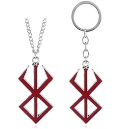Anime Berserk Behelit Guts Red Logo Brand of Sacrifice Alloy Keychain Key Chains Keyring Pendant Necklace Jewellery Accessories5840380