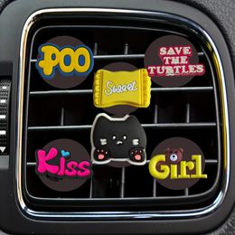 Interior Decorations Cartoon Text Car Air Vent Clip Clips Conditioner Outlet Freshener Per For Office Home Drop Delivery Ot5Pu