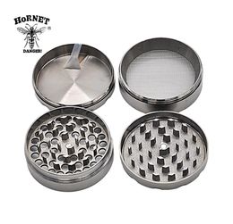 HORNET Zinc Alloy 60MM 4 Layer Smoking Tobacco Grinder Spice Mill Crusher CNC Herb Grinder Cigarette Accessories Whole2071651