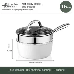 Pans Ceramic Milk Pot Non-coating Non-stick Auxiliary Cooking Soup Steamer Noodle