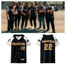 Men's T-Shirts Grupo Frontera Un X100to Baseball Jersey T-shirt V-Neck Short Slve T Women Mens Tshirt 2023 Fashion Clothes T240515