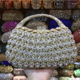 Evening Bags Women Stones Red/Champagne/Grey Color Purses Wedding Cocktail Crystal Clutch Bag Bridal Handbags