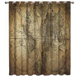 Curtain World Wall Map Room Curtains Large Window Lights Living Decor Outdoor Floral Indoor Kids Panels With