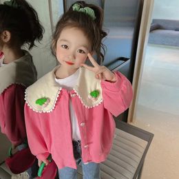 Jackets Girls Coat Spring 2024 Korean Style Foreign Baby And Autumn Children Clothes Top