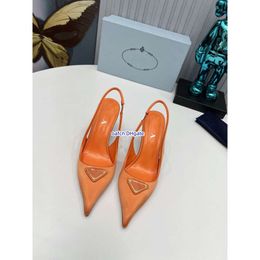 Triangle brushed leather designer sandals, women's shoes, suspenders, luxury shoes, women's high heels, party wedding dresses, purple red high heels, sandals, 5546