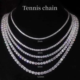 Tennis Lycfn 2-5mm Mosilicon Full Diamond Tennis Bracelet Necklace GRA 925 Silver Plated 18k Womens Wedding Party Bracelet Jewellery d240514