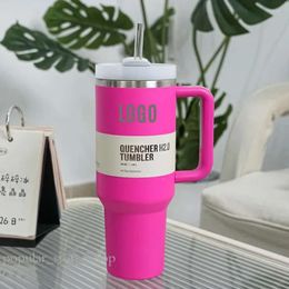 Tumbler da 40 once quencher H2.0 tazze in acciaio inossidabile in silicone a tazza stanely tazza di caffè paglia di 2a generazione auto da 40 once da 40 oz bottiglie d'acqua in tazza di standley 605