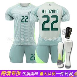 Football Jersey 2024 Copa America Mexico away 22, Rosano jersey 11, and pea football kit number 14