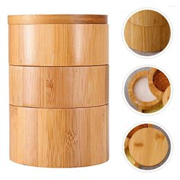 Dinnerware Sets Bamboo Salt Jar Mesas Para Cocina Container Kitchen Spice Natural Sugar Seasoning Organisation For