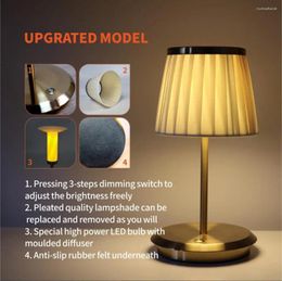 Table Lamps Retro Fabric Lamp Portable Wireless Touch Atmosphere Lighting For Outdoor Restaurant Decoration Bedroom Bedside