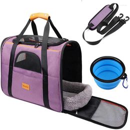 Cat Carriers Pet Carrier Backpack Adjustable Shoulder Bag For Cats Dogs Transportation Outdoor Traveling Airline Approved Handbag