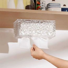 Tissue Boxes Napkins Stone patterned acrylic tissue box wall mounted facial wash and tissue drawer storage box B240514