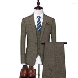 Men's Suits Boutique (Blazer Pants) Fashion Hosts British Style Work Business Wedding Casual Art Elegant Gentleman Suit M-5XL