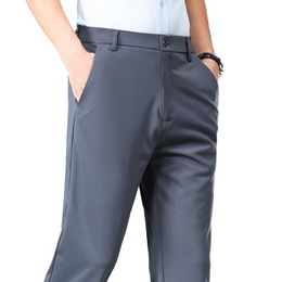 Pantaloni da uomo di grandi dimensioni 52 pantaloni casual pantaloni elastico pantaloni da ufficio pantaloni da ufficio spandex abbigliamento formale pantaloni dritti y240514